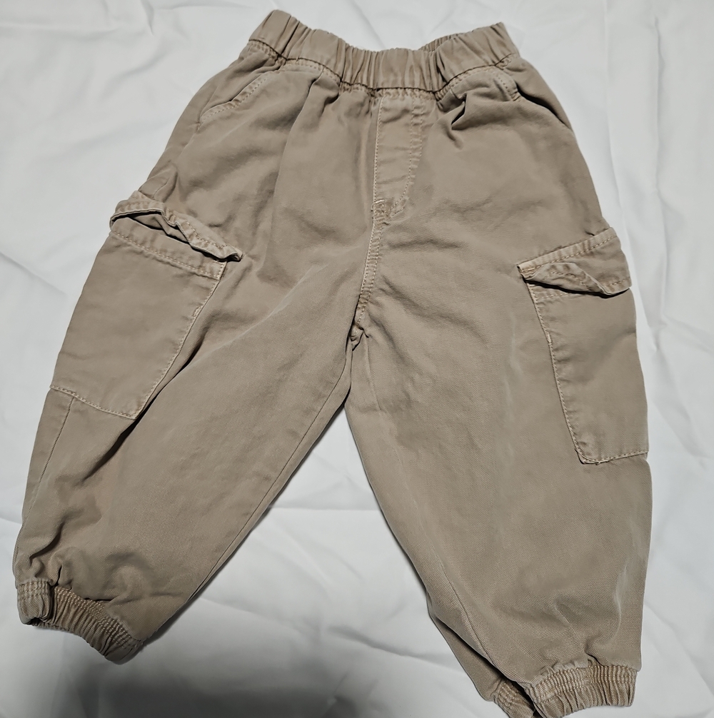Zara Kids Boys Balloon Cargo Pants in Tan